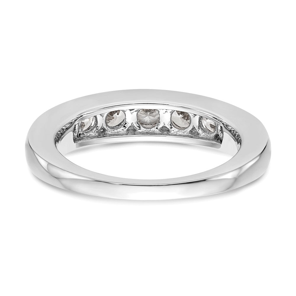 1.00ct. CZ Solid Real 14K White Gold 7-Stone Channel Wedding Band Ring