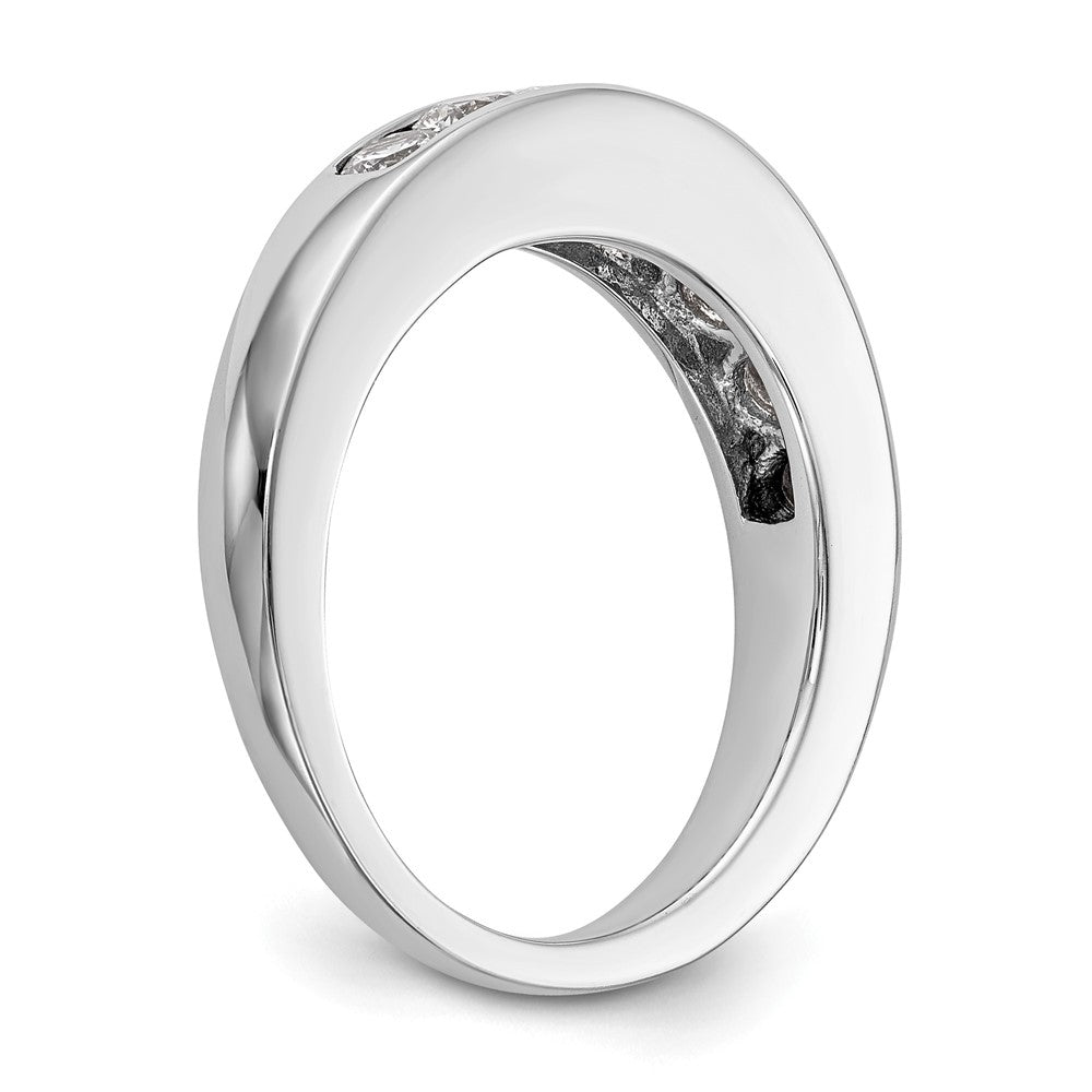 1.00ct. CZ Solid Real 14K White Gold 7-Stone Channel Wedding Band Ring