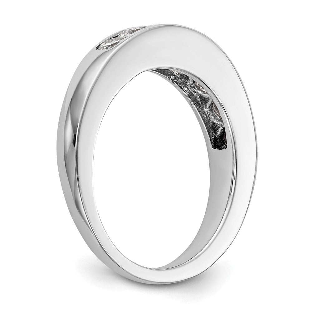 1.00ct. CZ Solid Real 14K White Gold 7-Stone Channel Wedding Band Ring
