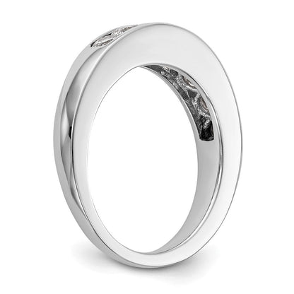 1.00ct. CZ Solid Real 14K White Gold 7-Stone Channel Wedding Band Ring