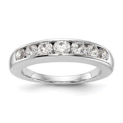 1.00ct. CZ Solid Real 14K White Gold 7-Stone Channel Wedding Band Ring