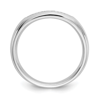 14K White Gold 7-Stone Real Diamond Channel Band