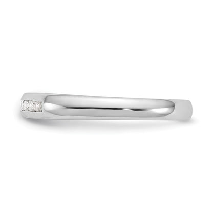 14K White Gold 7-Stone Real Diamond Channel Band
