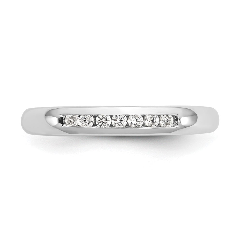 14K White Gold 7-Stone Real Diamond Channel Band