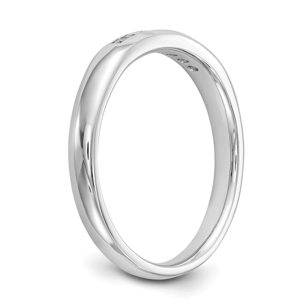 14K White Gold 7-Stone Real Diamond Channel Band