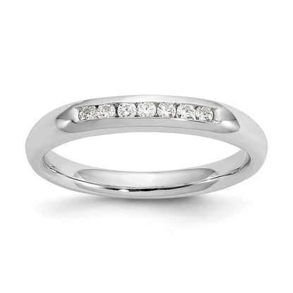 14K White Gold 7-Stone Real Diamond Channel Band