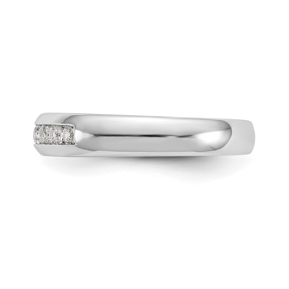 14K White Gold 7-Stone Real Diamond Channel Band