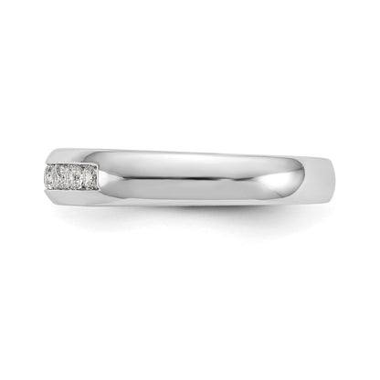 14K White Gold 7-Stone Real Diamond Channel Band