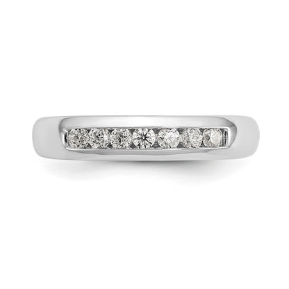 14K White Gold 7-Stone Real Diamond Channel Band