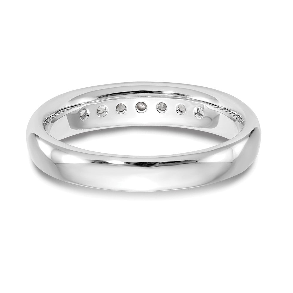 14K White Gold 7-Stone Real Diamond Channel Band