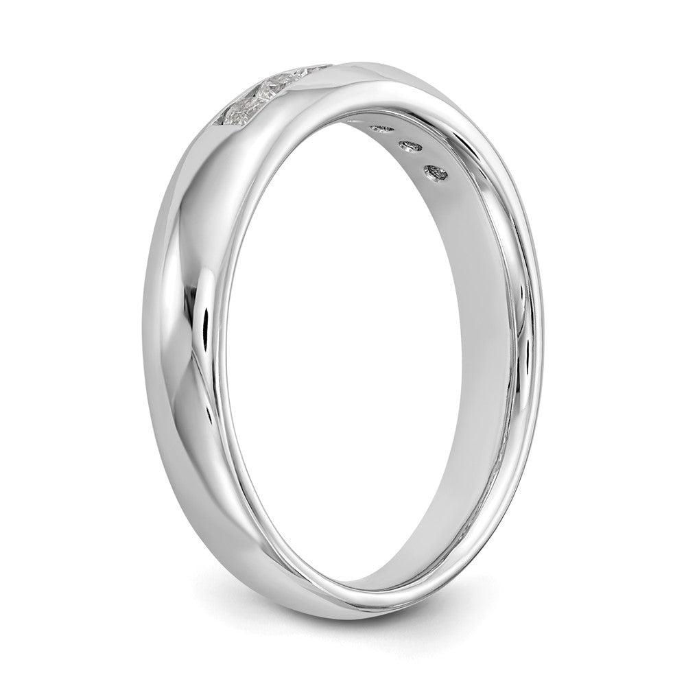 14K White Gold 7-Stone Real Diamond Channel Band
