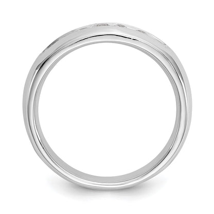 14K White Gold 7-Stone Real Diamond Channel Band