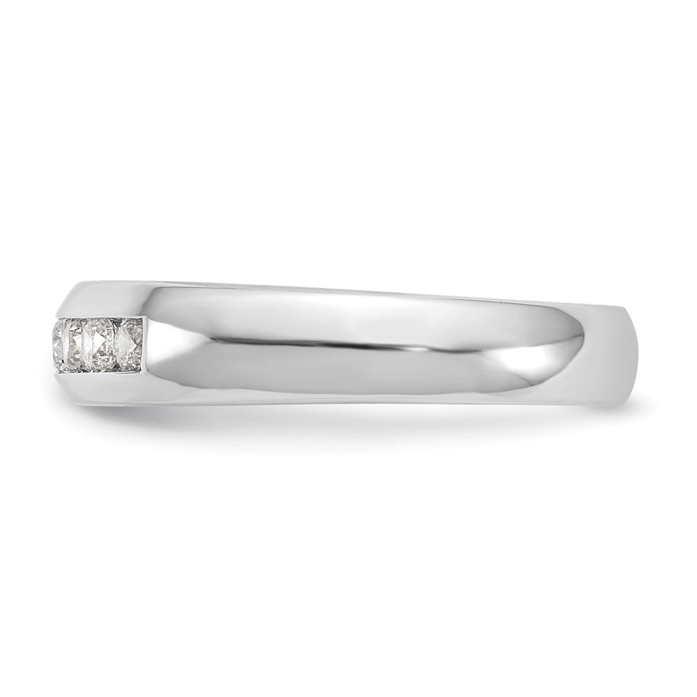 14K White Gold 7-Stone Real Diamond Channel Band
