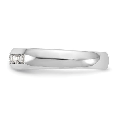 14K White Gold 7-Stone Real Diamond Channel Band