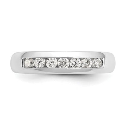14K White Gold 7-Stone Real Diamond Channel Band