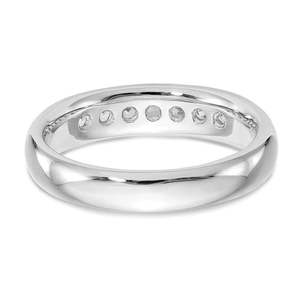 14K White Gold 7-Stone Real Diamond Channel Band