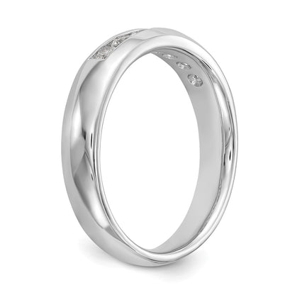 14K White Gold 7-Stone Real Diamond Channel Band