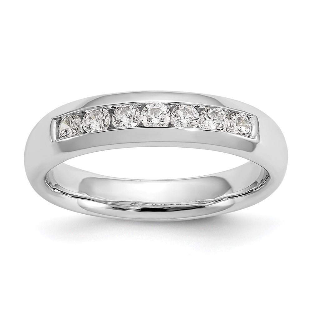 14K White Gold 7-Stone Real Diamond Channel Band