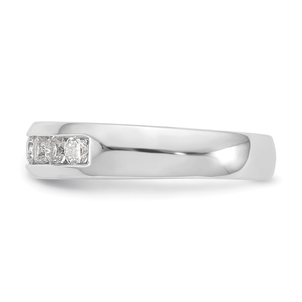14K White Gold 7-Stone Real Diamond Channel Band
