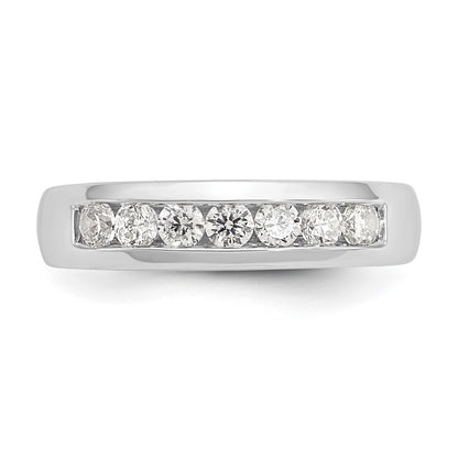 14K White Gold 7-Stone Real Diamond Channel Band
