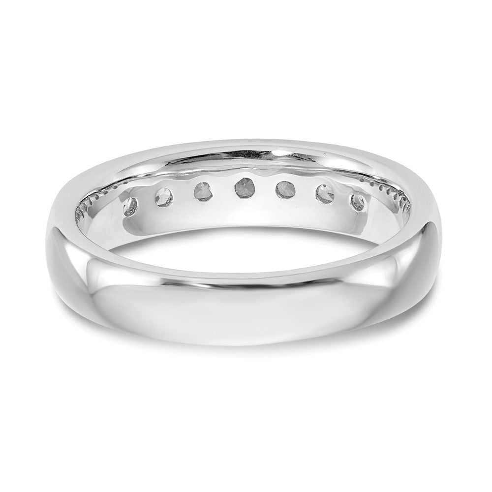 14K White Gold 7-Stone Real Diamond Channel Band