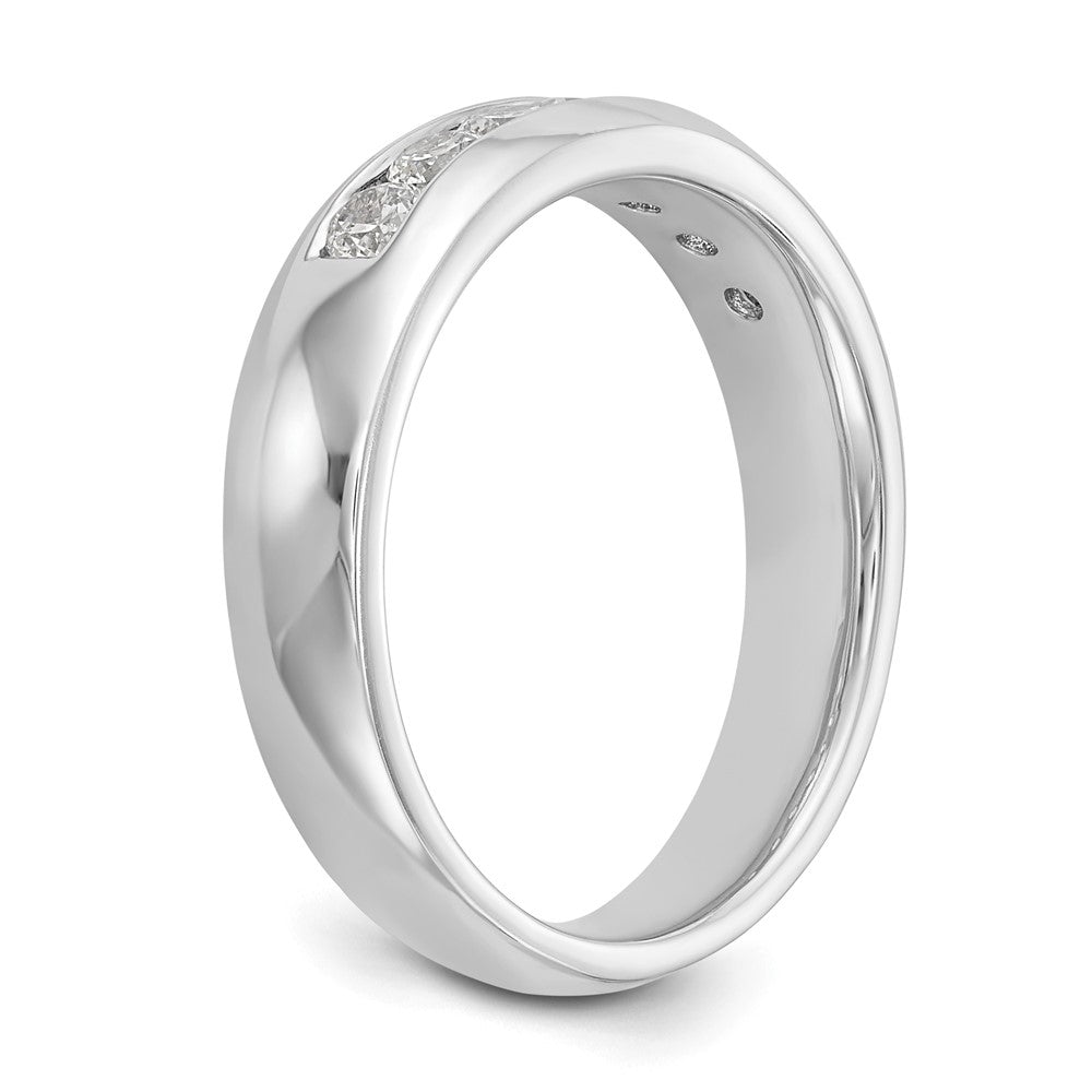 14K White Gold 7-Stone Real Diamond Channel Band