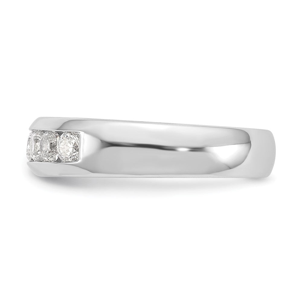14K White Gold 7-Stone Real Diamond Channel Band