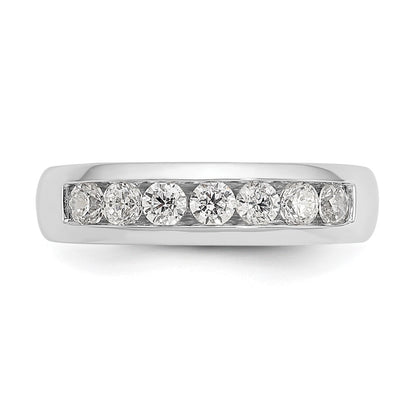 14K White Gold 7-Stone Real Diamond Channel Band