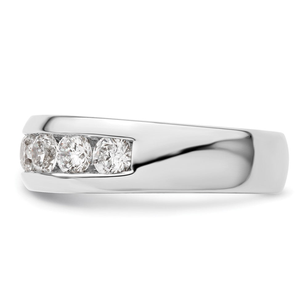 14K White Gold 7 Stone 1 Carat Round Diamond Complete Channel Band