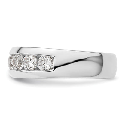 14K White Gold 7-Stone Real Diamond Channel Band