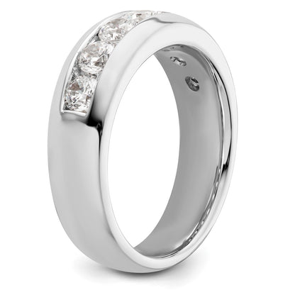 14K White Gold 7 Stone 1 Carat Round Diamond Complete Channel Band