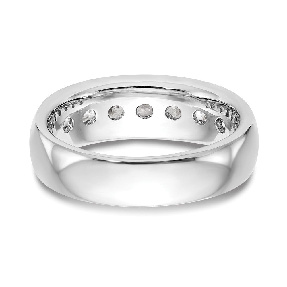14K White Gold 7-Stone Real Diamond Channel Band
