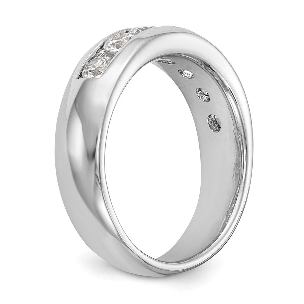 14K White Gold 7-Stone Real Diamond Channel Band