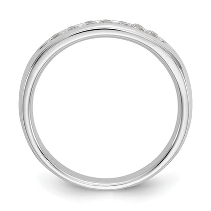 14K White Gold 7-Stone Real Diamond Channel Band