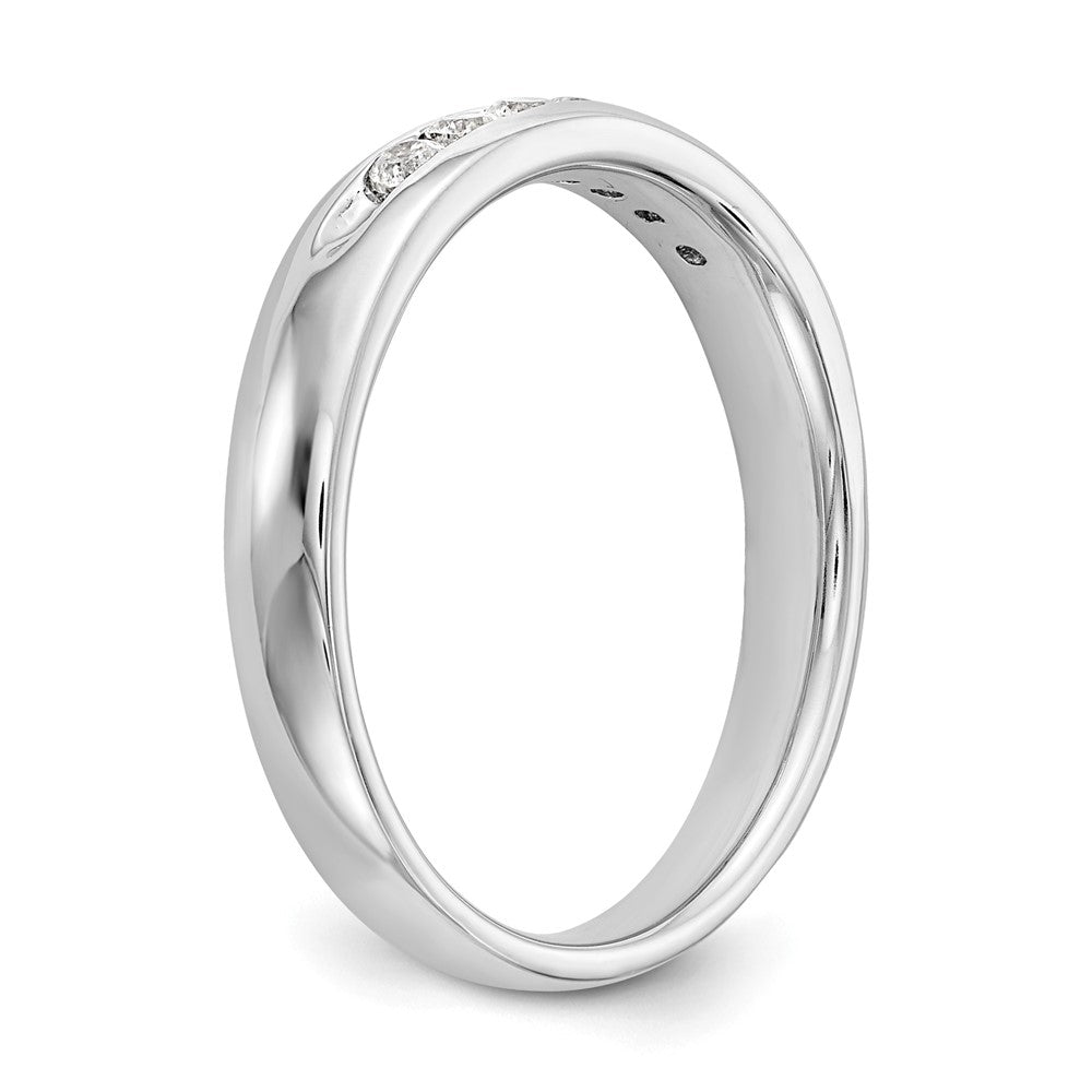 14K White Gold 7-Stone Real Diamond Channel Band