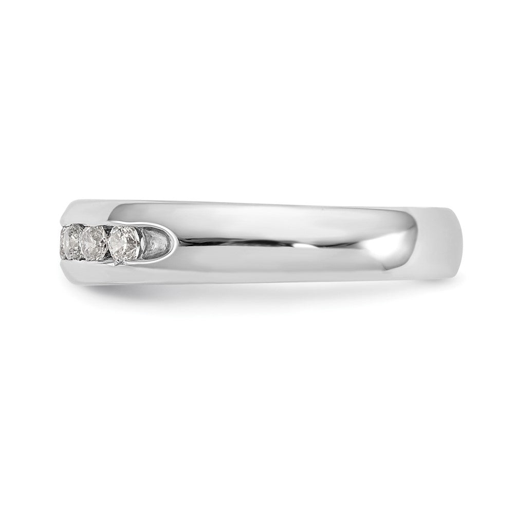 14K White Gold 7-Stone Real Diamond Channel Band
