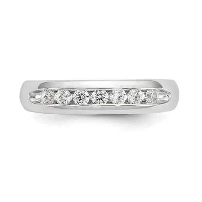 14K White Gold 7-Stone Real Diamond Channel Band