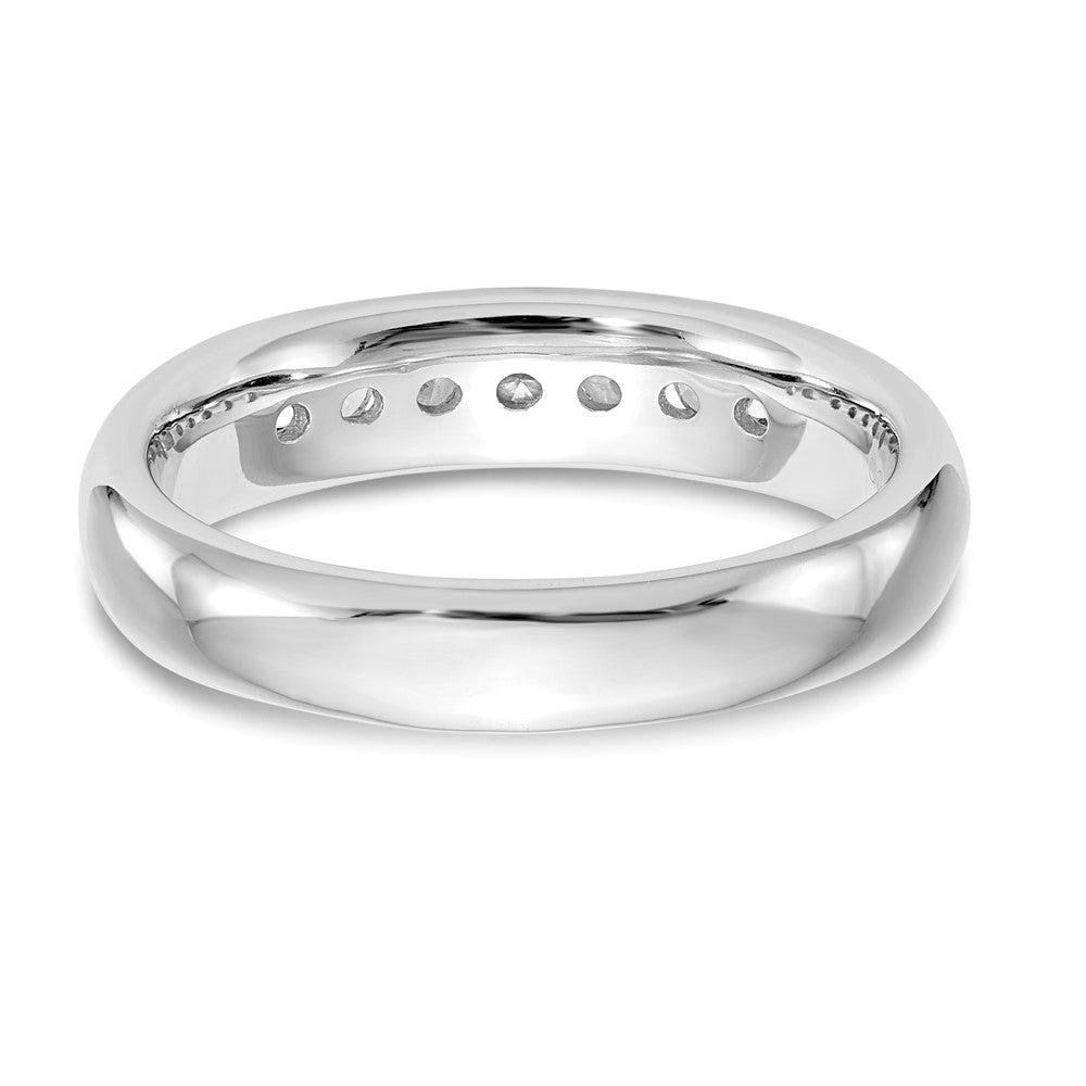 14K White Gold 7-Stone Real Diamond Channel Band