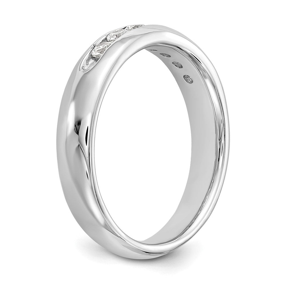 14K White Gold 7-Stone Real Diamond Channel Band
