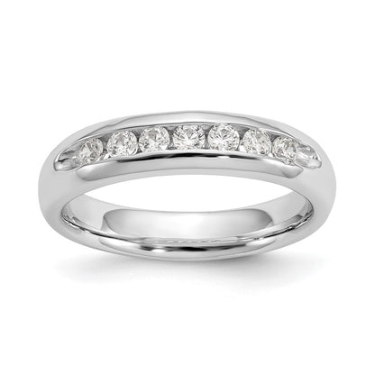 14K White Gold 7-Stone Real Diamond Channel Band