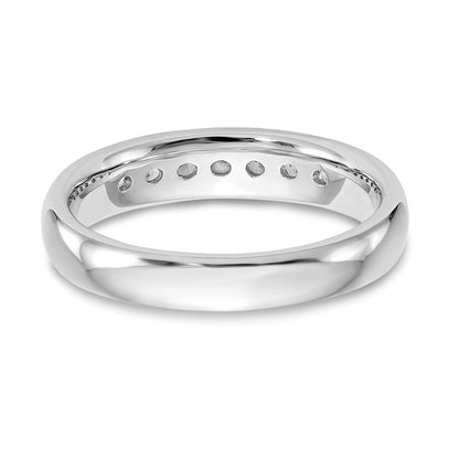 14K White Gold 7-Stone Real Diamond Channel Band