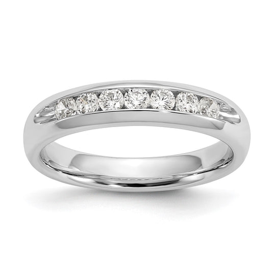 14K White Gold 7-Stone Real Diamond Channel Band