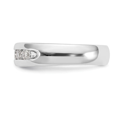 14K White Gold 7-Stone Real Diamond Channel Band