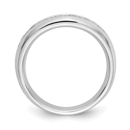 14K White Gold 7-Stone Real Diamond Channel Band
