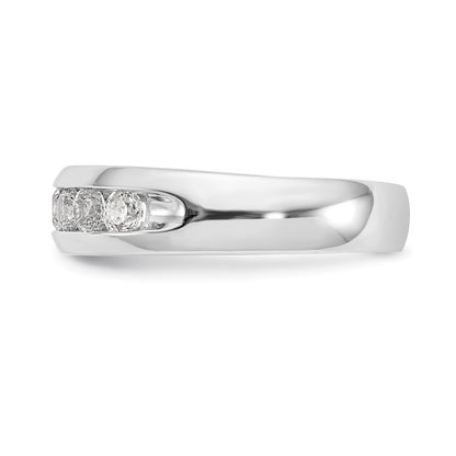 14K White Gold 7-Stone Real Diamond Channel Band