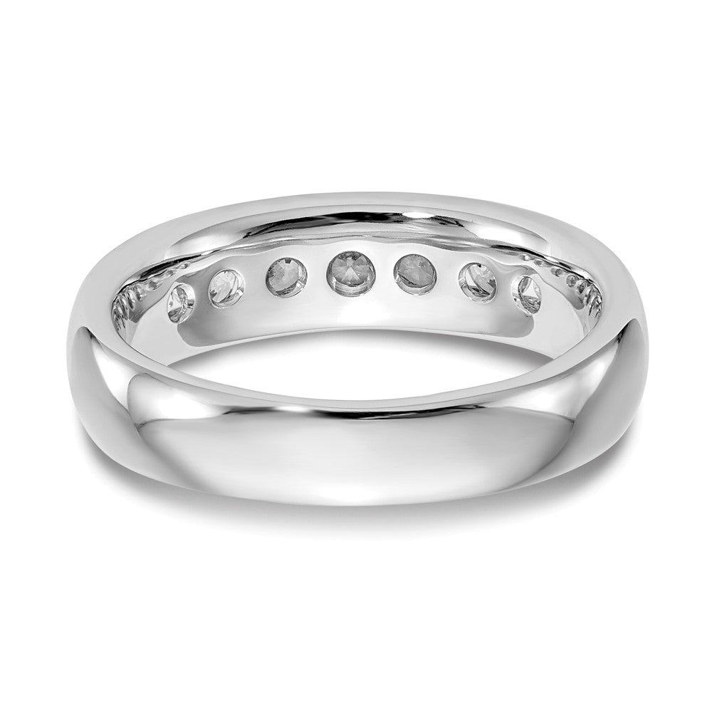 14K White Gold 7-Stone Real Diamond Channel Band