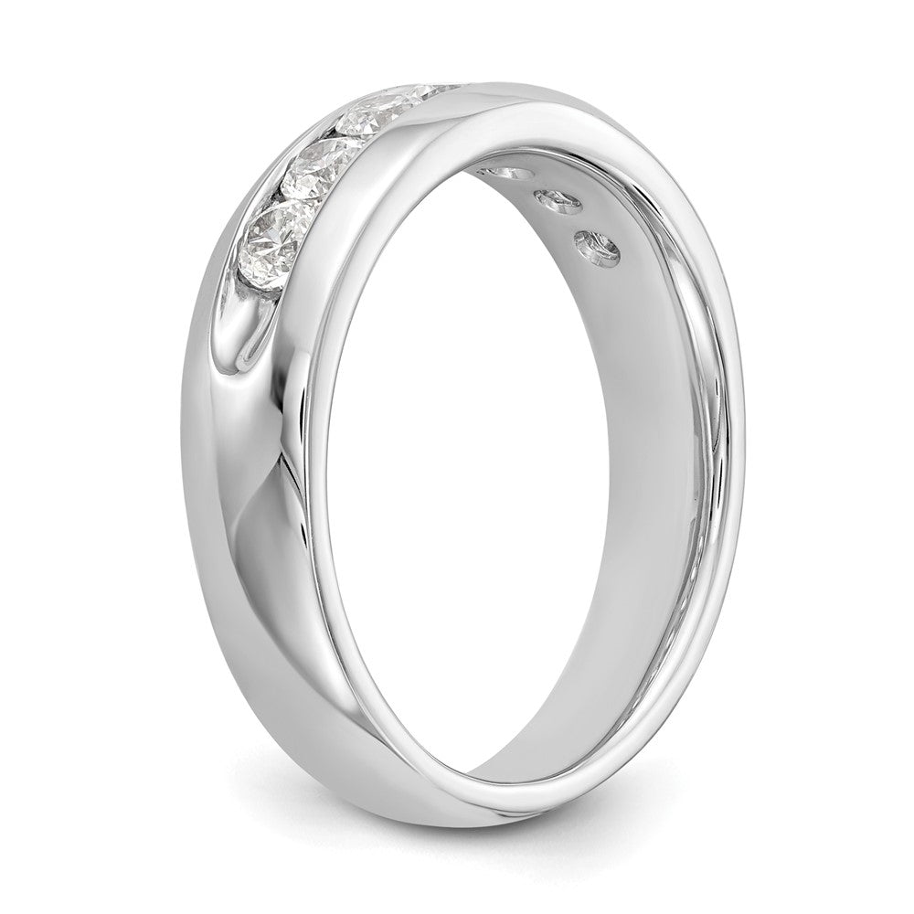 14K White Gold 7-Stone Real Diamond Channel Band