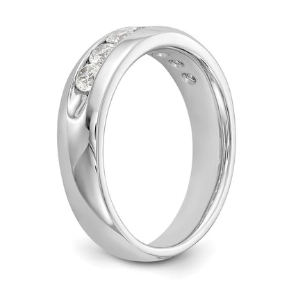 14K White Gold 7-Stone Real Diamond Channel Band