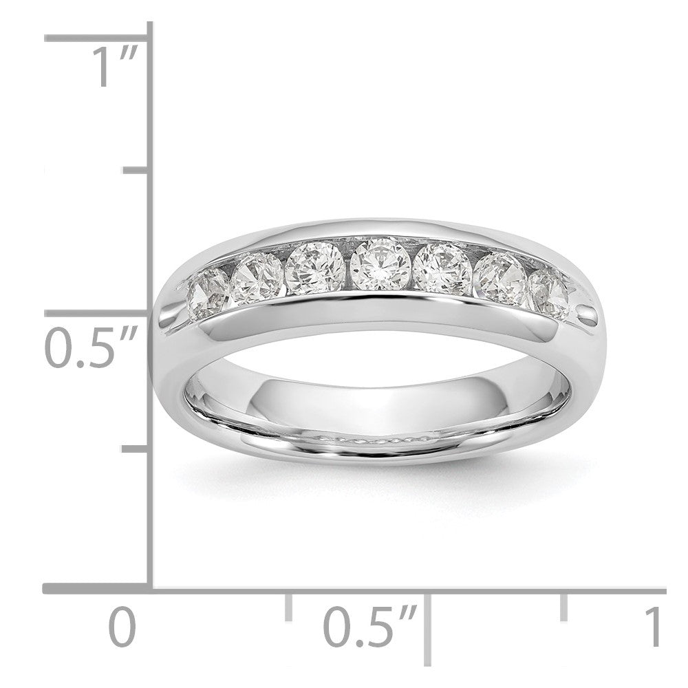 14K White Gold 7-Stone Real Diamond Channel Band