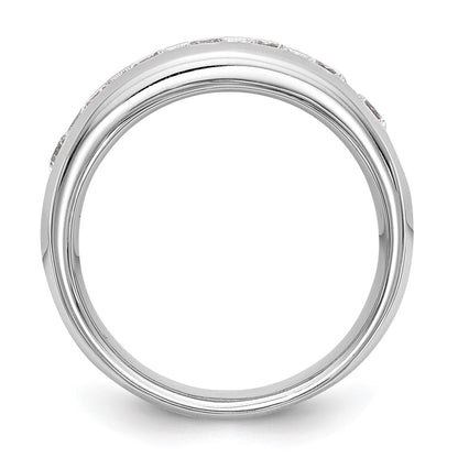 14K White Gold 7-Stone Real Diamond Channel Band